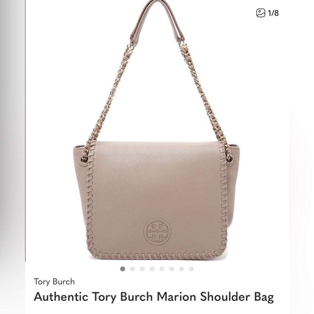 Tory Burch Beige Marion Shoulder Bag